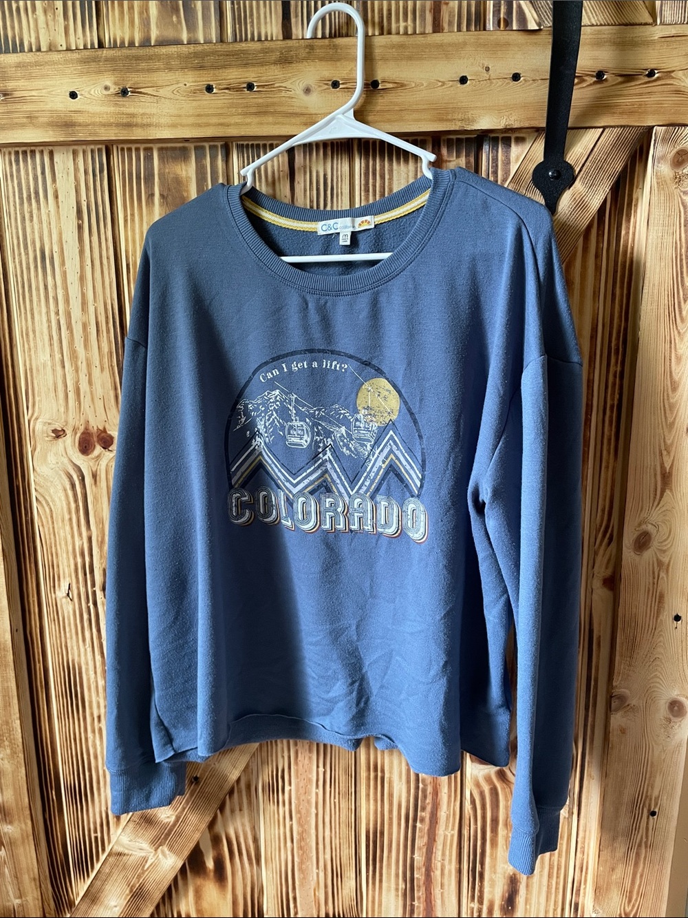 C&C California Slate Blue Colorado Graphic Crewneck light sweatshirt